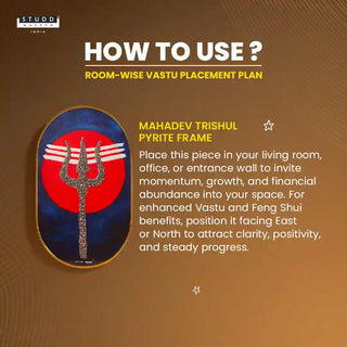 Mahadev Trishul Pyrite Frame [ Capsule Shape ]