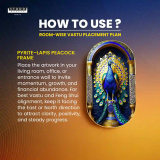 Pyrite–Lapis Peacock Frame [ Capsule Shape ]