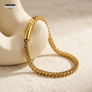 Cuban Wheat Bracelet – 24K Gold Tone