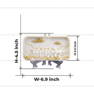7 Horses Vastu Shakti Selenite Plate