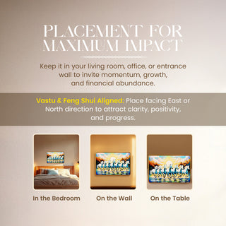 7 Horses of Harmony With Gold Frame