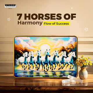 7 Horses of Harmony With Gold Frame