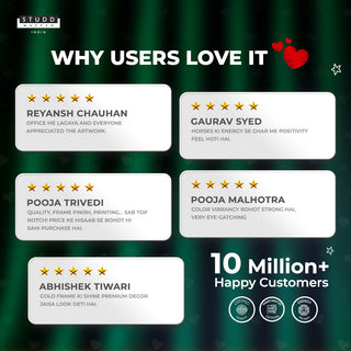 7 Rainbow Richie Rich Horses of Harmony With Gold Frame [Rectangle Shape]