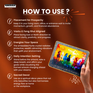 7 Rainbow Richie Rich Horses of Harmony With Gold Frame [Rectangle Shape]