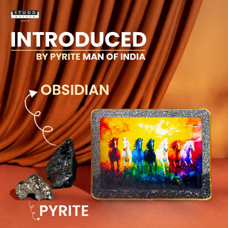 7 Rainbow Richie Rich Horses of Harmony With Gold Frame [Rectangle Shape]