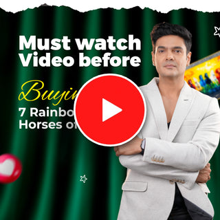 7 Rainbow Richie Rich Horses of Harmony With Gold Frame [Rectangle Shape]