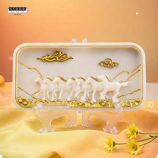 7 Horses Vastu Shakti Selenite Plate