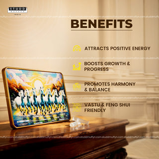 7 Horses of Harmony With Gold Frame