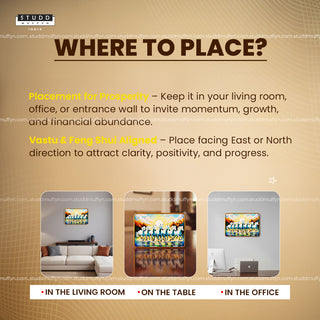 7 Horses of Harmony With Gold Frame