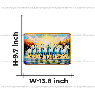 7 Horses of Harmony With Gold Frame