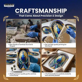 Pyrite–Lapis Peacock Frame [ Capsule Shape ]