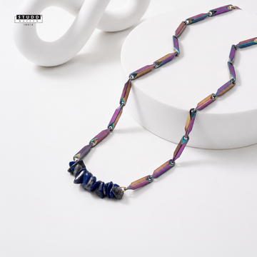 Alchemy Lapis Lazuli Multi-Coloured Rice Chain Pendant Necklace