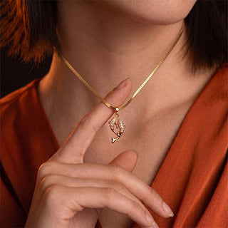 Aqua of Koi Fish - 24k Gold Tone Plated [ With Chain ]