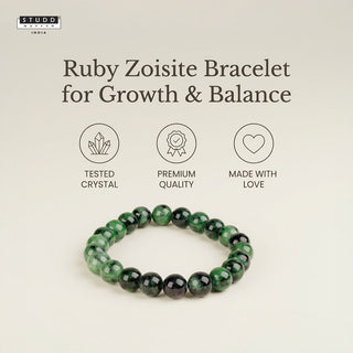 Ruby Zoisite Bracelet – for Growth & Balance