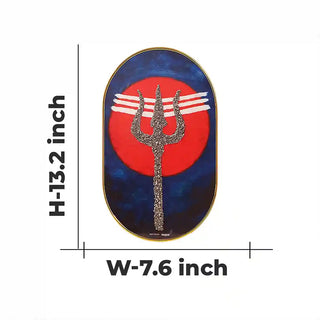 Mahadev Trishul Pyrite Frame [ Capsule Shape ]