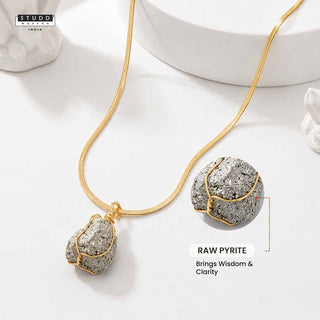 Aesthetic Pyrite Locket With Chain
