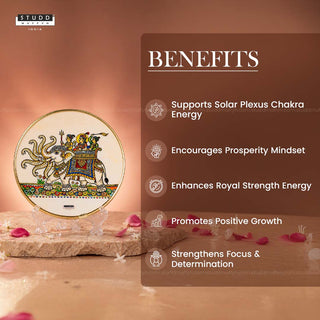 Airavata of Abundance Pyrite Chakra | Phad Art Frame