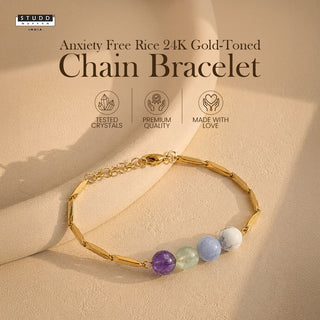 Anxiety Free Rice 24K Gold-Toned Chain Bracelet