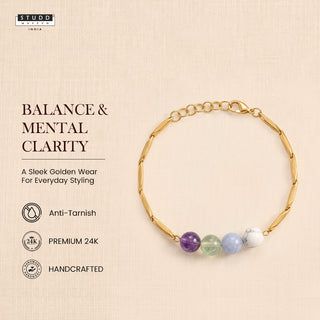 Anxiety Free Rice 24K Gold-Toned Chain Bracelet