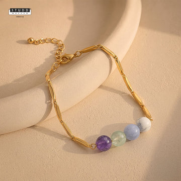 Anxiety Free Rice 24K Gold-Toned Chain Bracelet