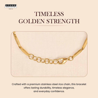 Anxiety Free Rice 24K Gold-Toned Chain Bracelet