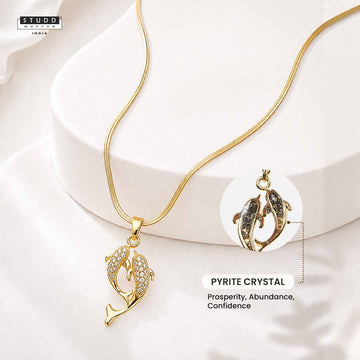 Aqua of Koi Fish Pendant - 24K Gold Plated
