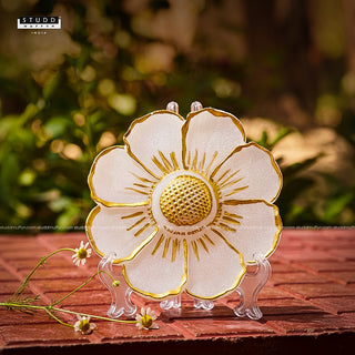 Ashta Petal Selenite Plate