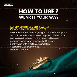 Aurora Butterfly Gold Bracelet - 18K Gold Tone Plated Bracelet