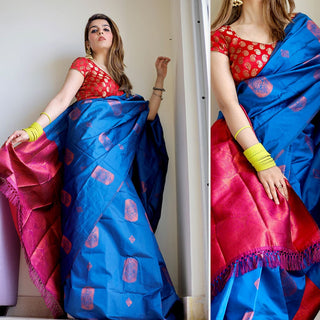 Avimukta I Banarasi Silk Saree I Royal Blue