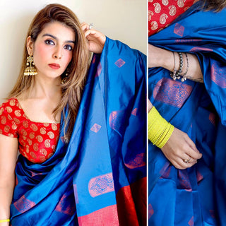 Avimukta I Banarasi Silk Saree I Royal Blue