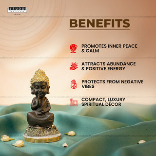 Baby Buddha on Pyrite Geode I Miniature Series