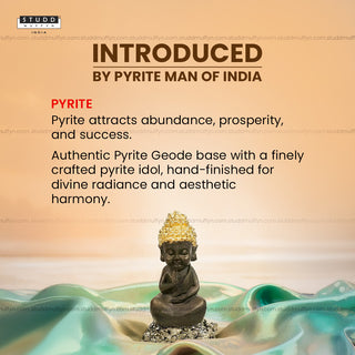 Baby Buddha on Pyrite Geode I Miniature Series