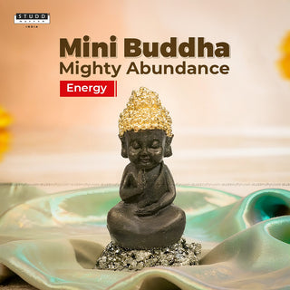 Baby Buddha on Pyrite Geode I Miniature Series