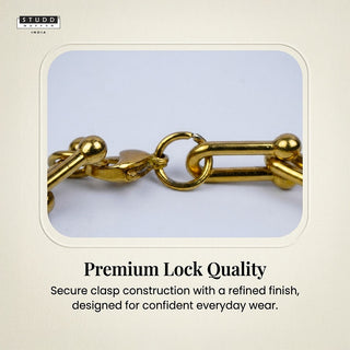 Beaded Paperclip Chain Bracelet – 24K Gold Tone