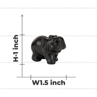 Black Obsidian Crystal Elephant | Miniature Series
