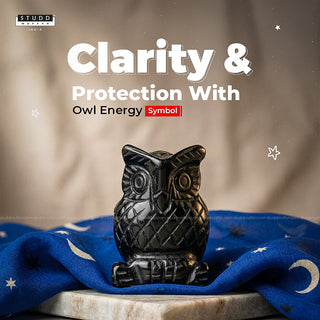 Black Obsidian Crystal Owl| Miniature Series