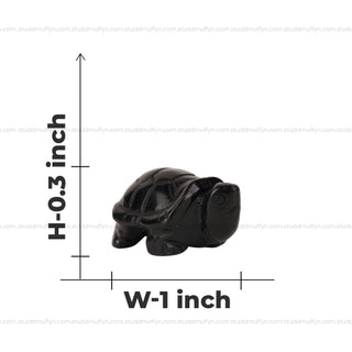 Black Obsidian Crystal Tortoise | Miniature Series