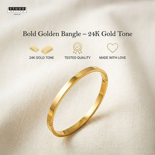 Bold Golden Bangle – 24K Gold Tone