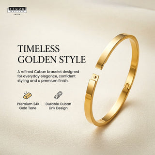 Bold Golden Bangle – 24K Gold Tone