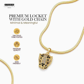 Born to Lead Pyrite Pendant – 24K Gold Tone Plated [With Chain]