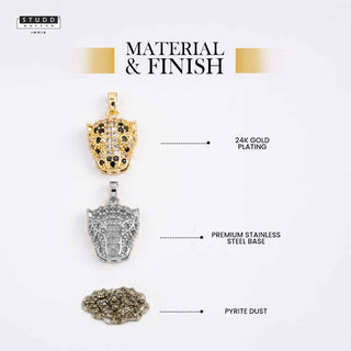 Born to Lead Pyrite Pendant – 24K Gold Tone Plated [With Chain]