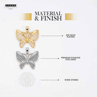 Brave Wings Butterfly Pendant – 24K Gold Tone Plated [With Chain]