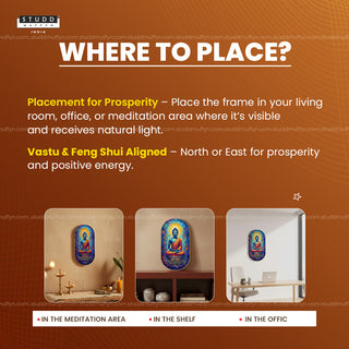 Buddha Pyrite-Lapis Lazuli Frame [ Capsule Shape ]