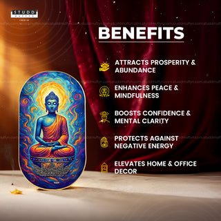 Buddha Pyrite-Lapis Lazuli Frame [ Capsule Shape ]