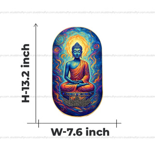 Buddha Pyrite-Lapis Lazuli Frame [ Capsule Shape ]