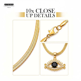 Celestial Eye Pendant – 24K Gold Tone Plated [With Chain]