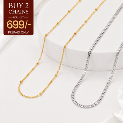 Royal chain combo [Pack of 2-Silver & Gold]