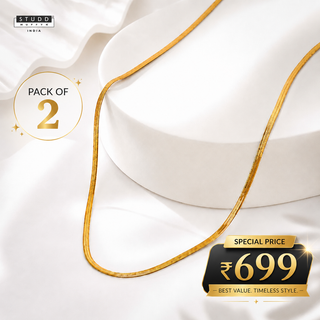 VELORE Snake Chain – 18K Gold Tone Plated [ PACK OF 2 ]