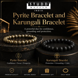 PYRITE AND KARUNGALI BRACELET