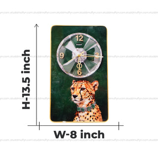 Cheetah Green Aventurine Crystal Clock